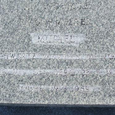 ? Muriel SWARTZ previously DE VOS nee VAN DER BERG 1921-1989