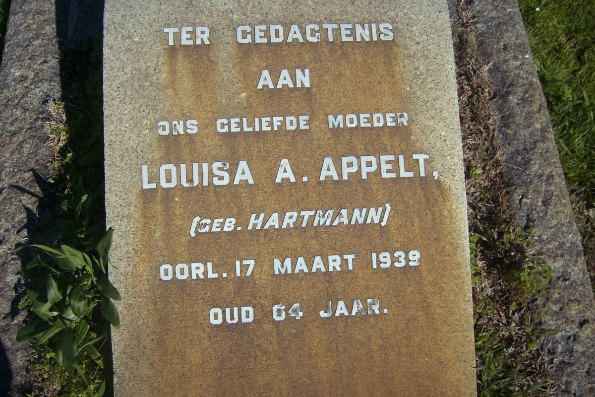 APPELT Louisa A. NEE HARTMANN -1939