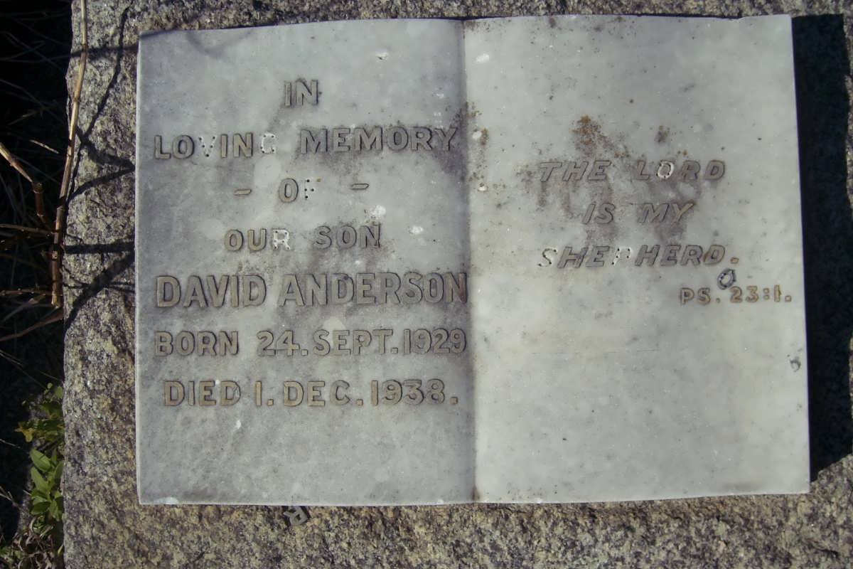 ANDERSON David 1929-1938