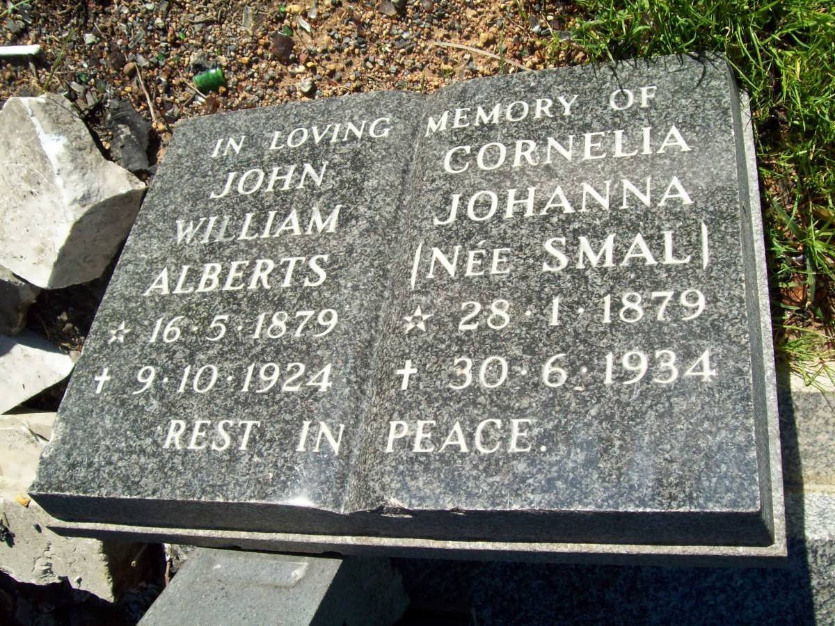 ALBERTS John William 1879-1924 &amp; Cornelia Johanna SMAL 1879-1934