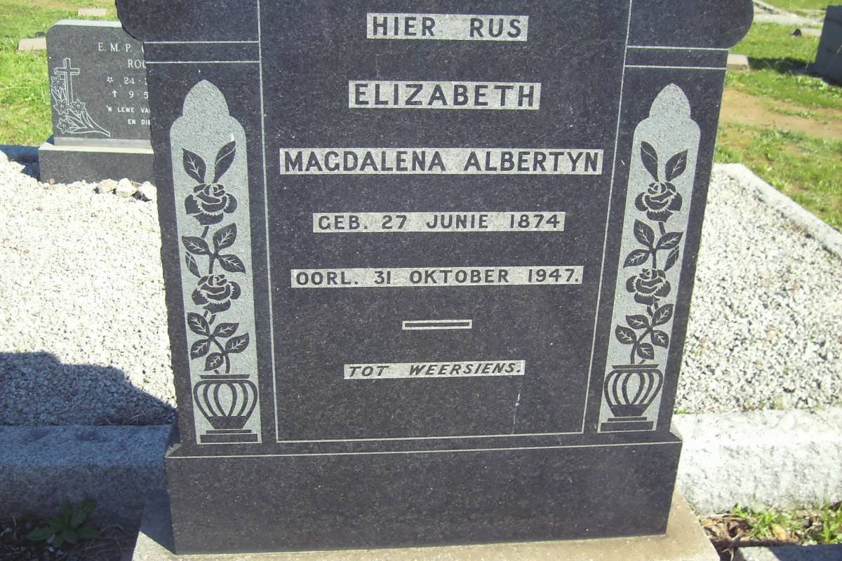 ALBERTYN Elizabeth Magdalena 1874-1947