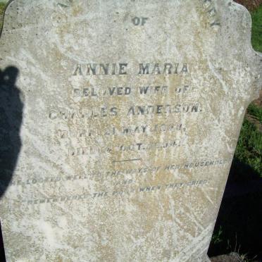 ANDERSON Annie Maria 1838-1894