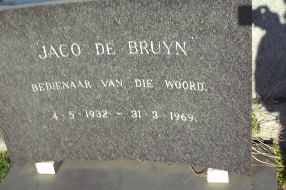 BRUYN Jaco, de 1932-1969