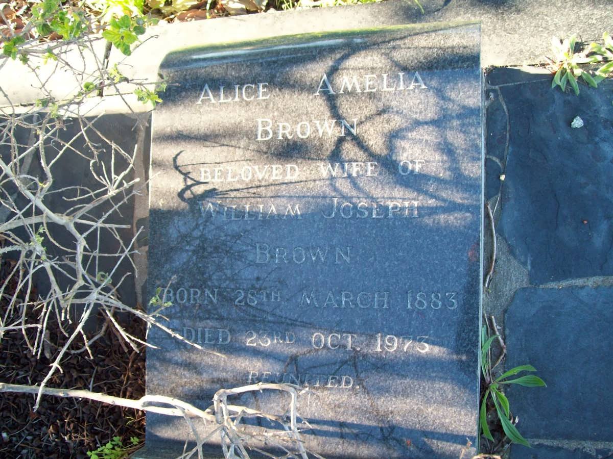 BROWN Alice Amelia 1883-1973