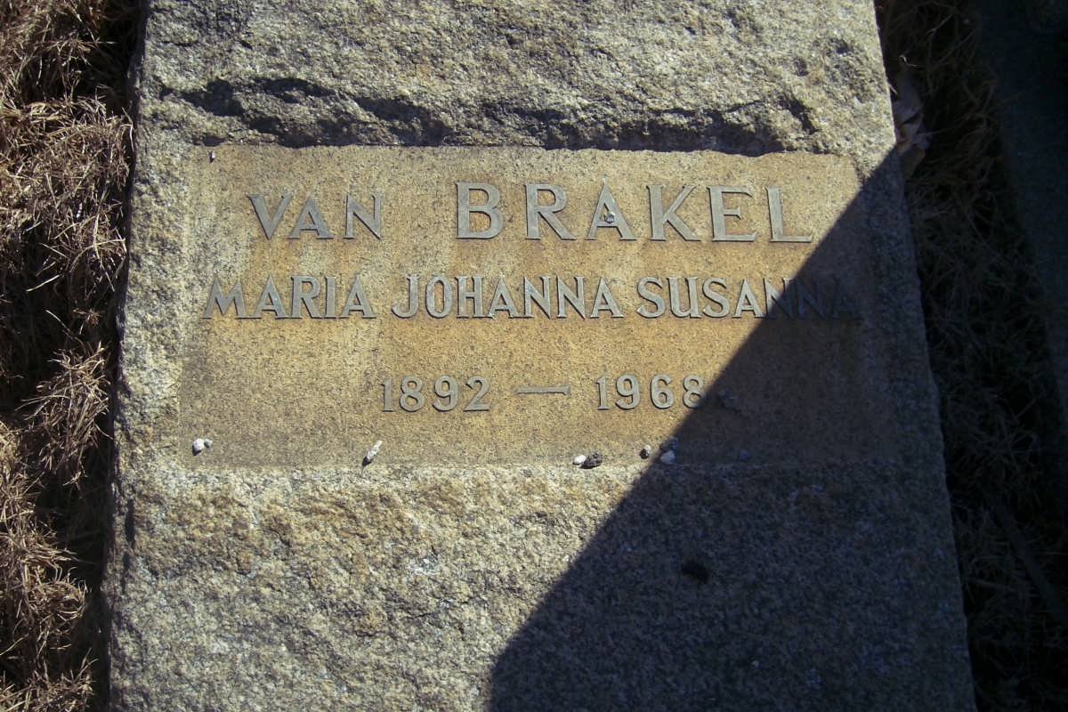 BRAKEL Maria Johanna Susanna, van 1892-1968