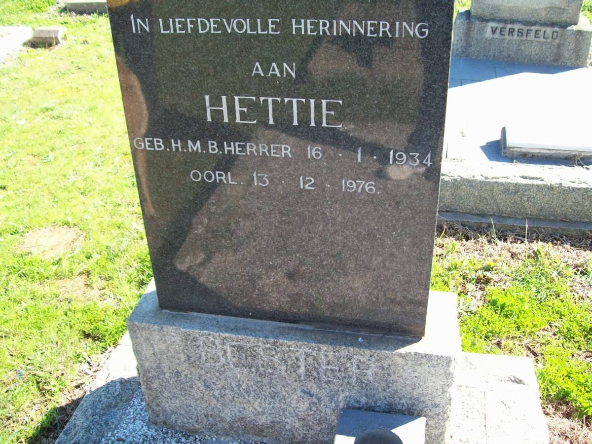 BESTER H.M.B. nee HERRER 1934-1976