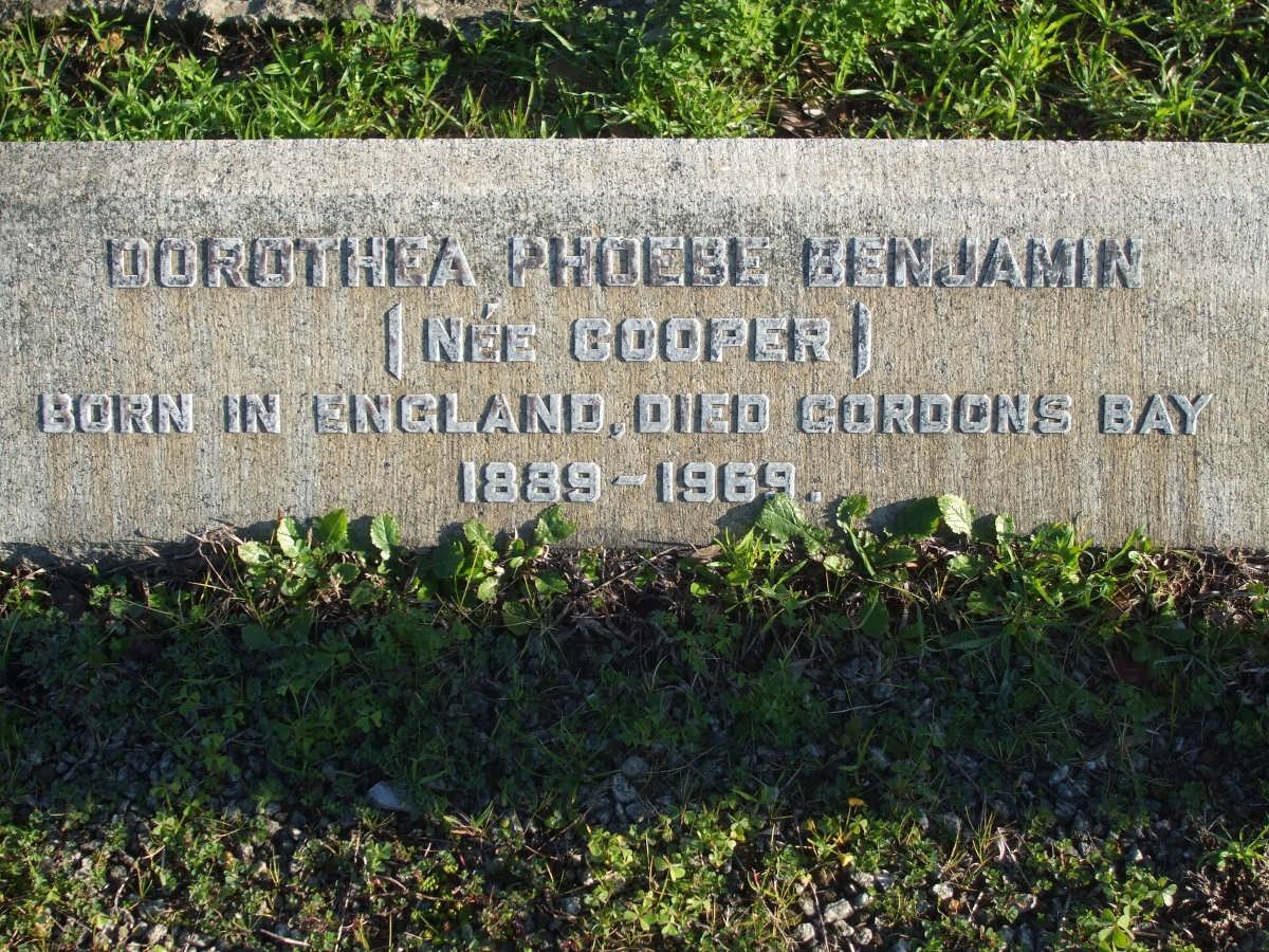 BENJAMIN Dorothea Phoebe nee COOPER 1889-1969