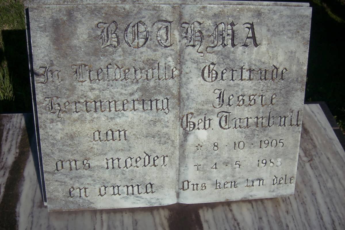 BOTHMA Gertrude Jessie nee THURNBULL 1905-1985