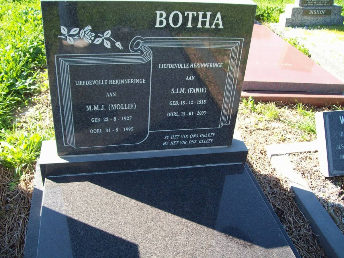 BOTHA S.J.M. 1918-2003 &amp; M.M.J. 1927-1995