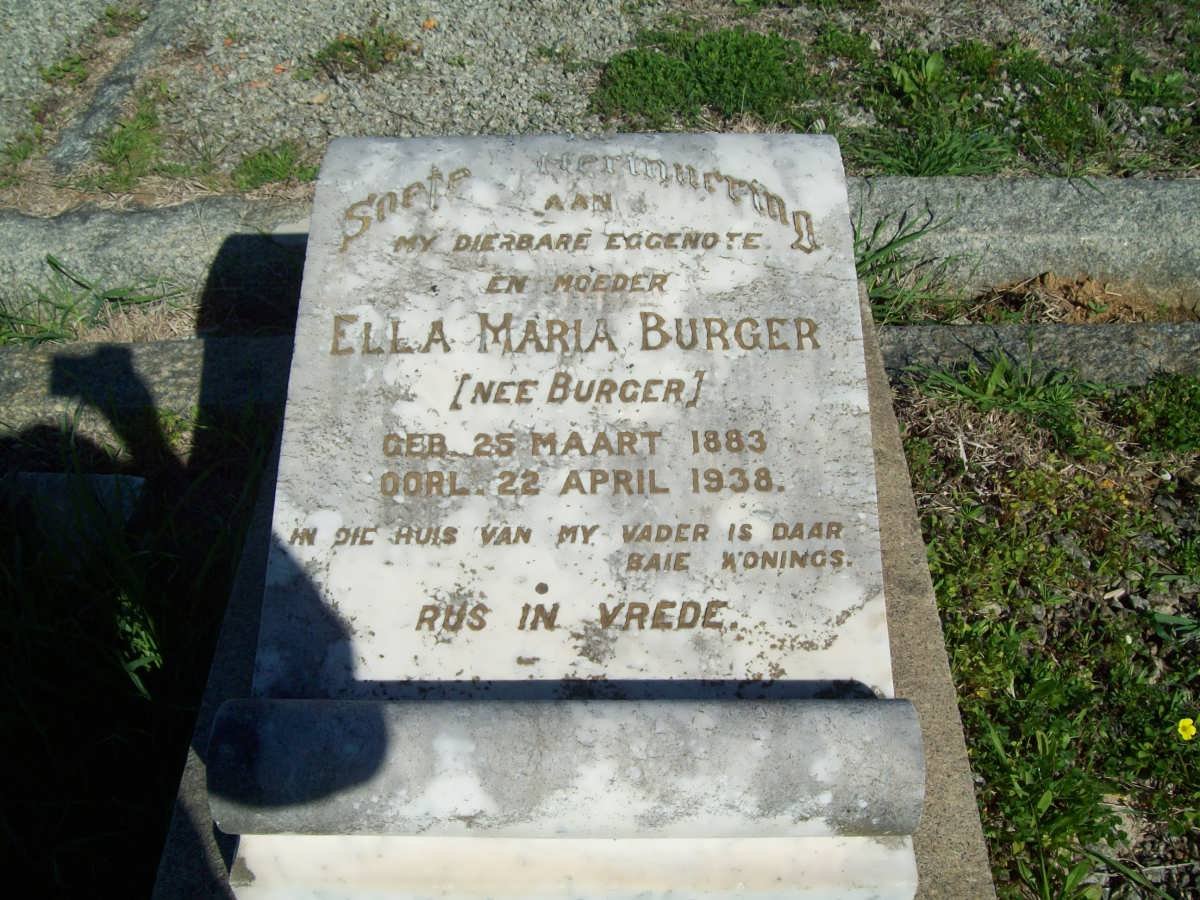 BURGER Ella Maria nee BURGER 1883-1938