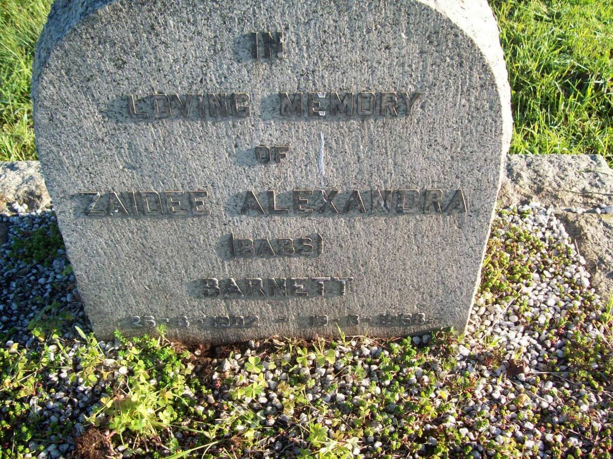 BARNETT Zaidee Alexandra 1902-1968