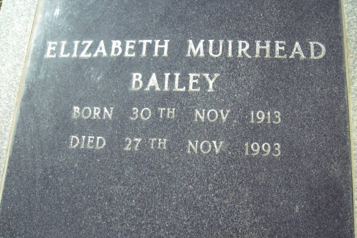 BAILEY Elizabeth Muirhead 1913-1993