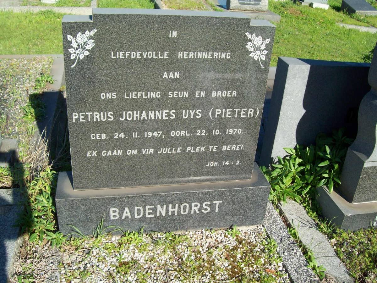 BADENHORST Petrus Johannes Uys 1947-1970