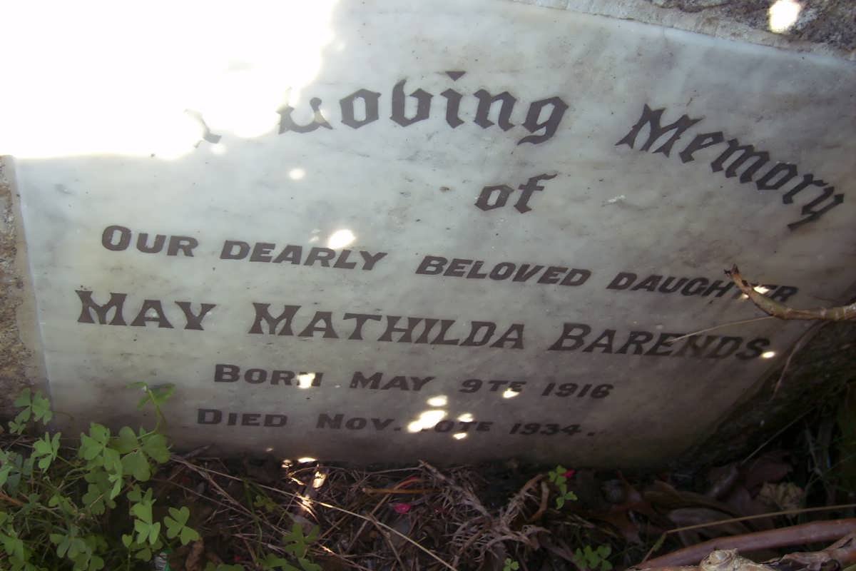 BARENDS May Mathilda 1916-1934