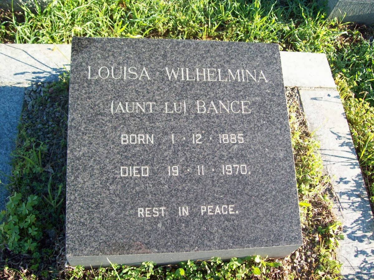 BANCE Louisa Wilhelmina 1885-1970