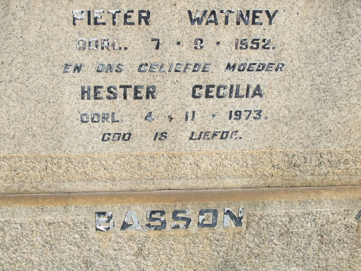 BASSON Pieter Watney -1952 &amp; Hester Cecilia -1973
