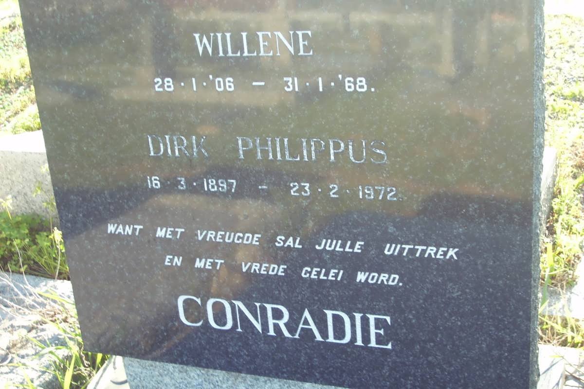 CONRADIE Dirk Philippus 1897-1972 &amp; Willene 1906-1968