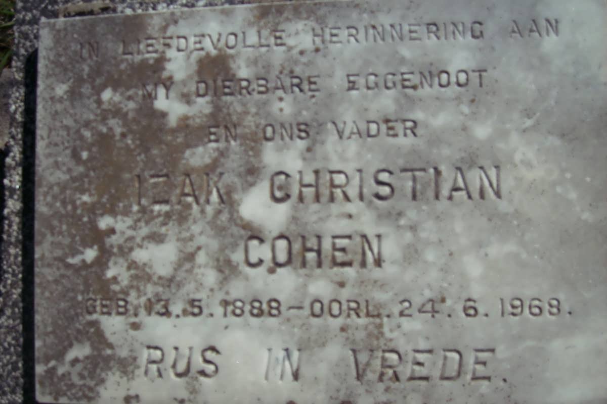 COHEN Izak Christian 1888-1968