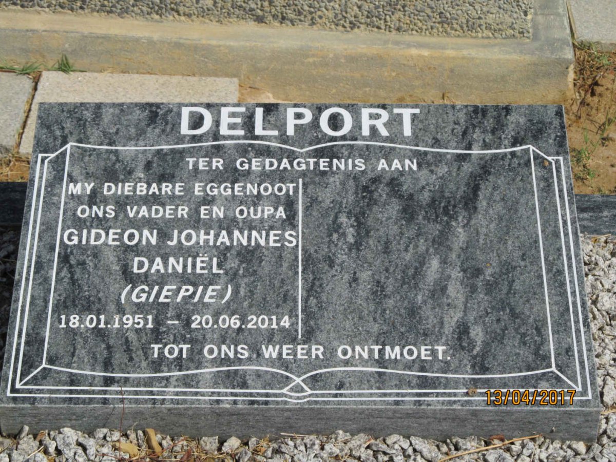 DELPORT Gideon Johannes Daniël 1951-2014