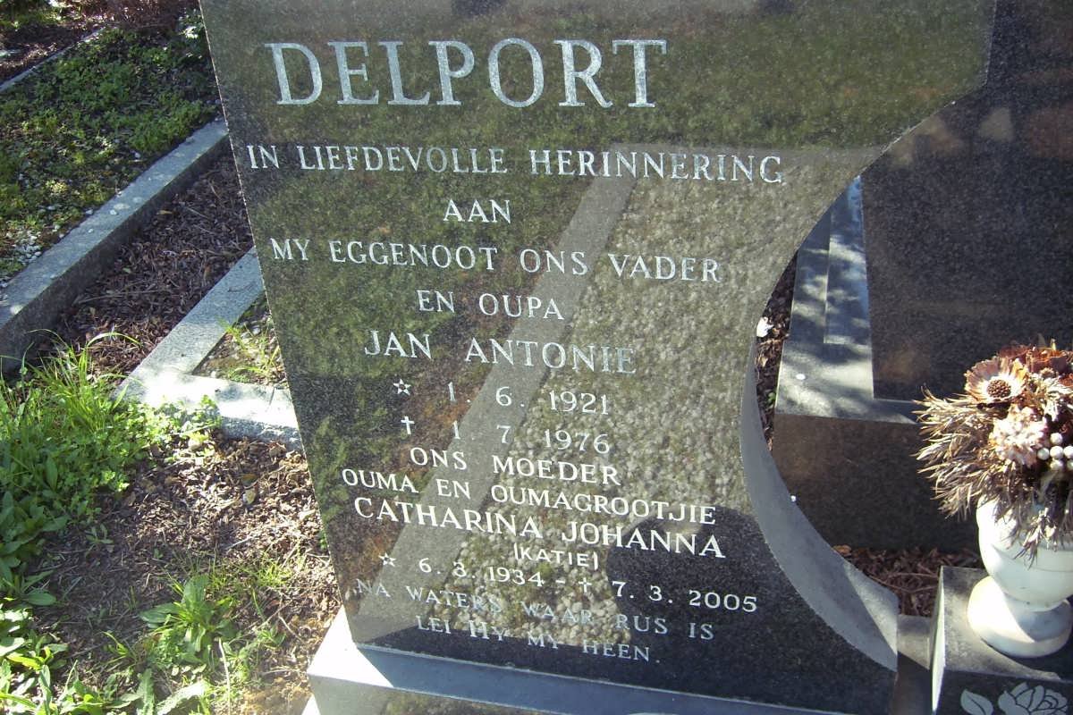 DELPORT Jan Antonie 1921-1976 &amp; Catharina Johanna 1934-2005
