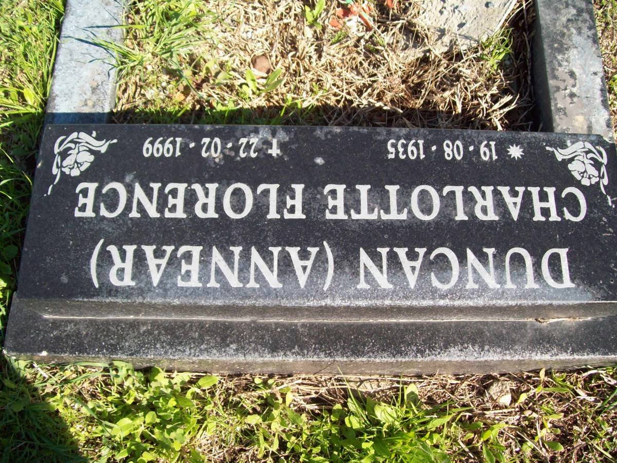 DUNCAN Charlotte Florence nee ANNEAR 1935-1999
