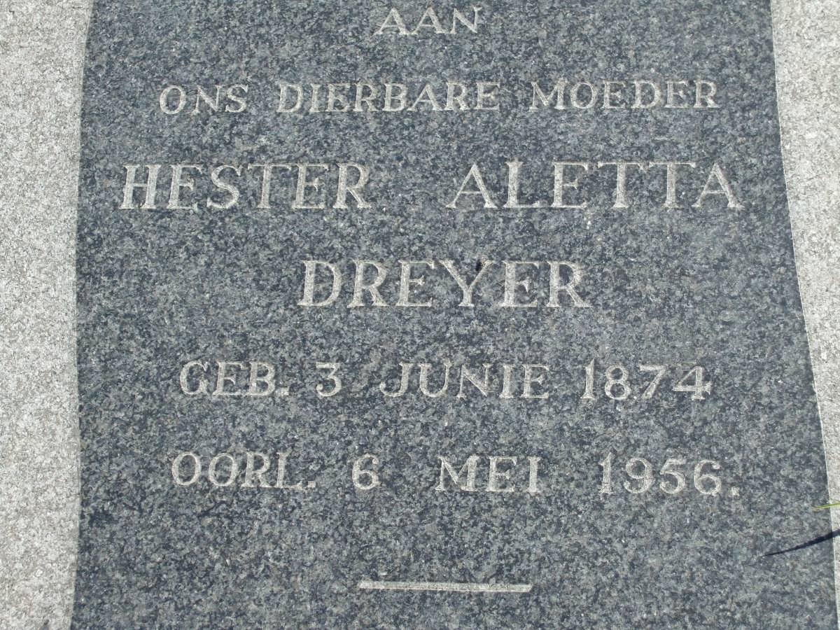 DREYER Hester Aletta 1874-1956