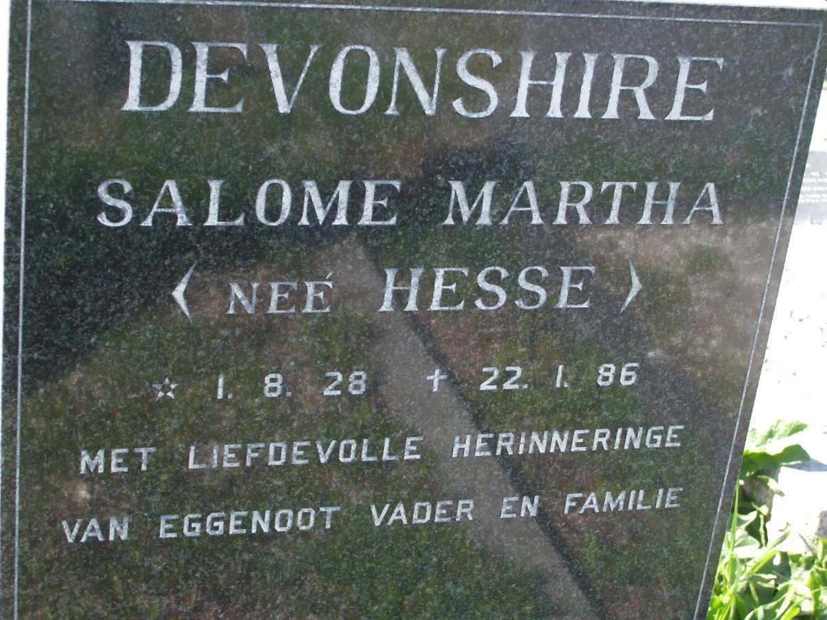 DEVONSHIRE Salome Martha nee HESSE 1928-1986