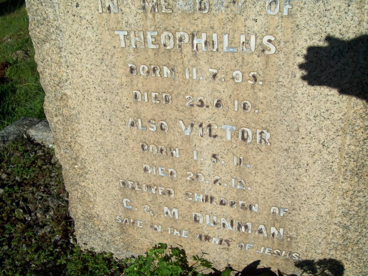 DUNMAN Theophilus 1905-1910 :: DUNMAN Victor 1911-1912