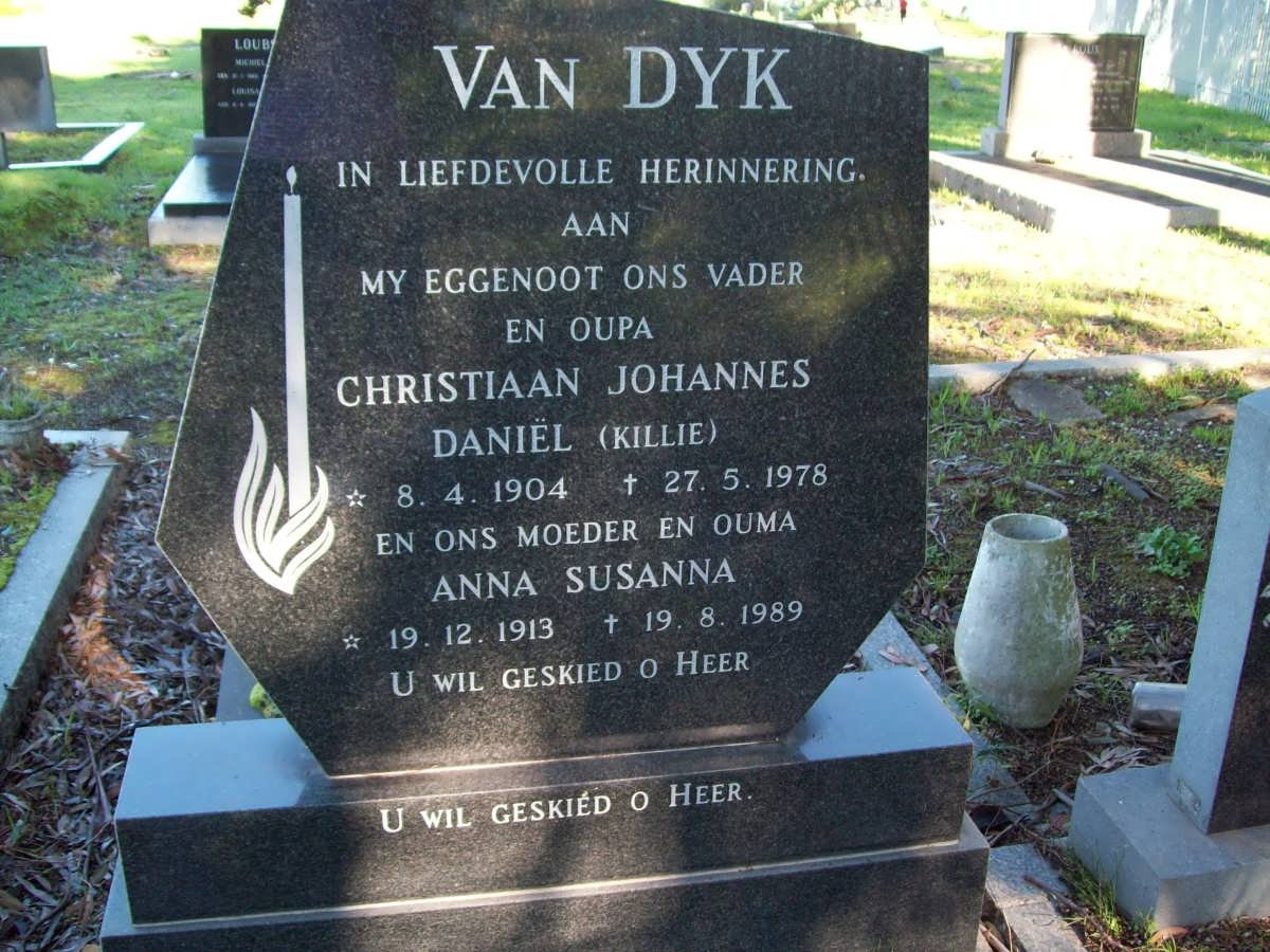 DYK Christiaan Johannes Daniel, van 1904-1978 &amp; Anna Susanna 1913-1989