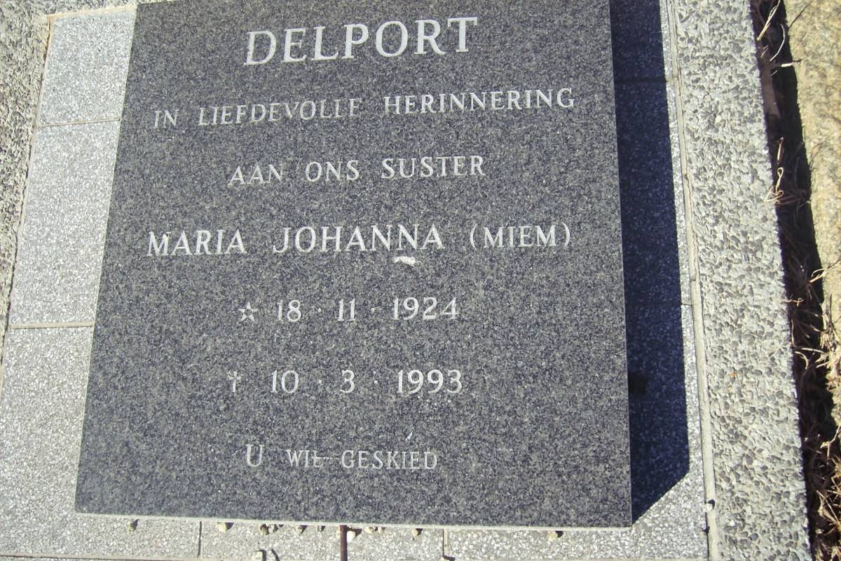 DELPORT Maria Johanna 1924-1993