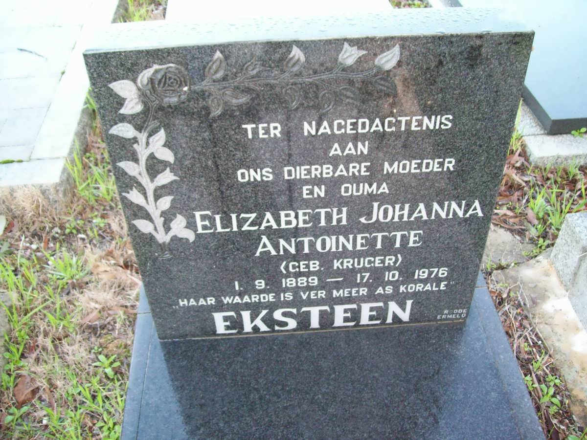 EKSTEEN Elizabeth Johanna Antoinette nee KRUGER 1889-1976