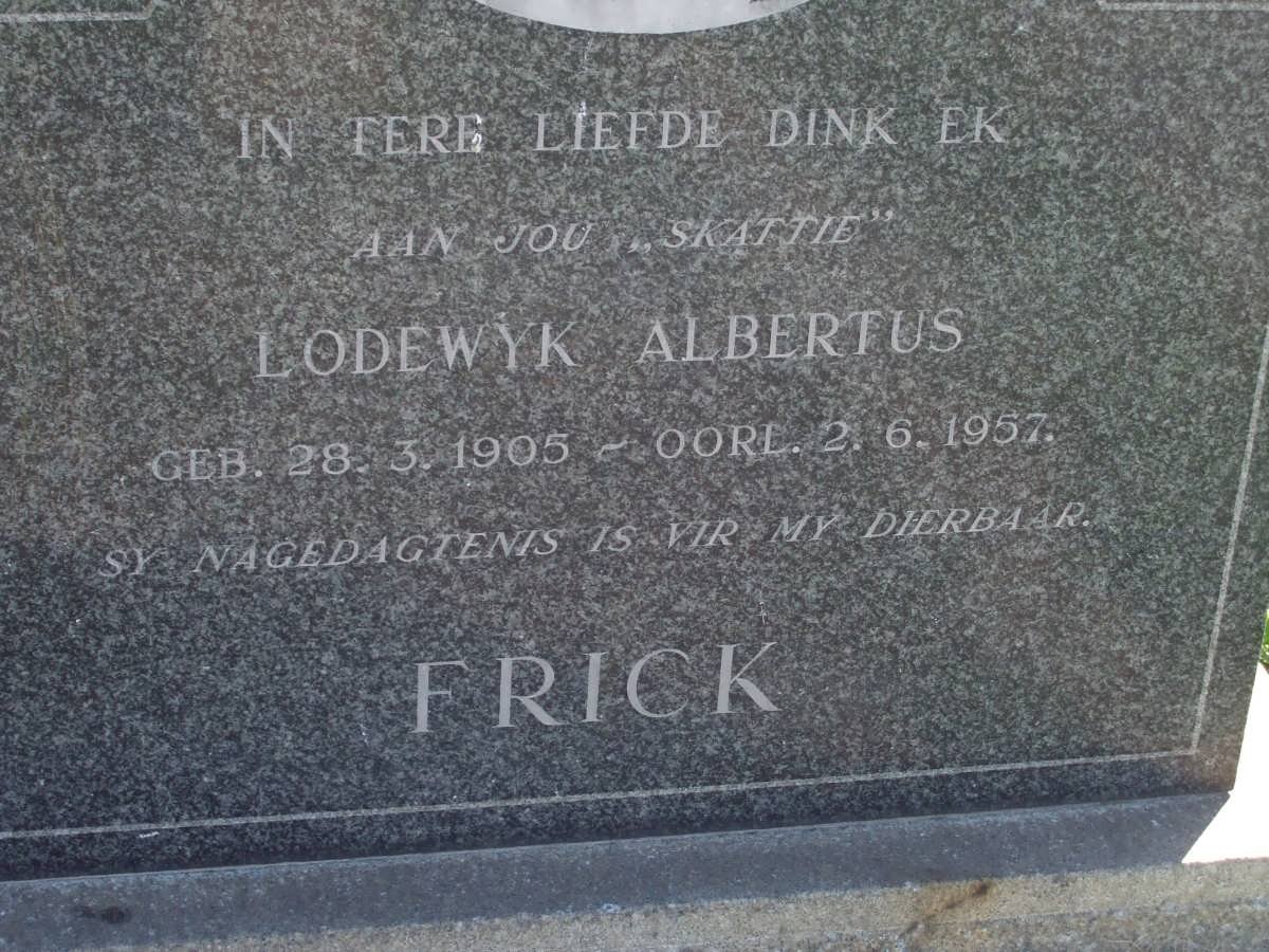 FRICK Lodewyk Albertus 1905-1957