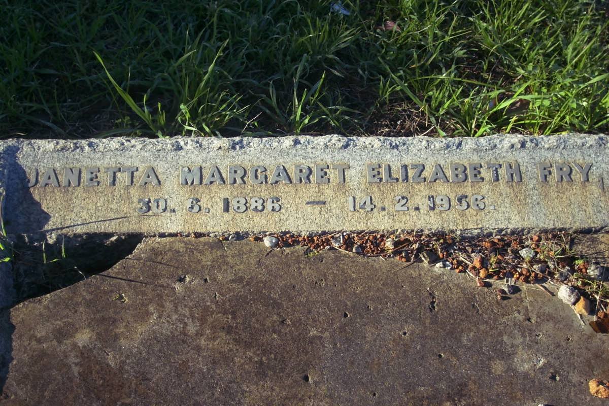FRY Janetta Margaret Elizabeth 1886-1966