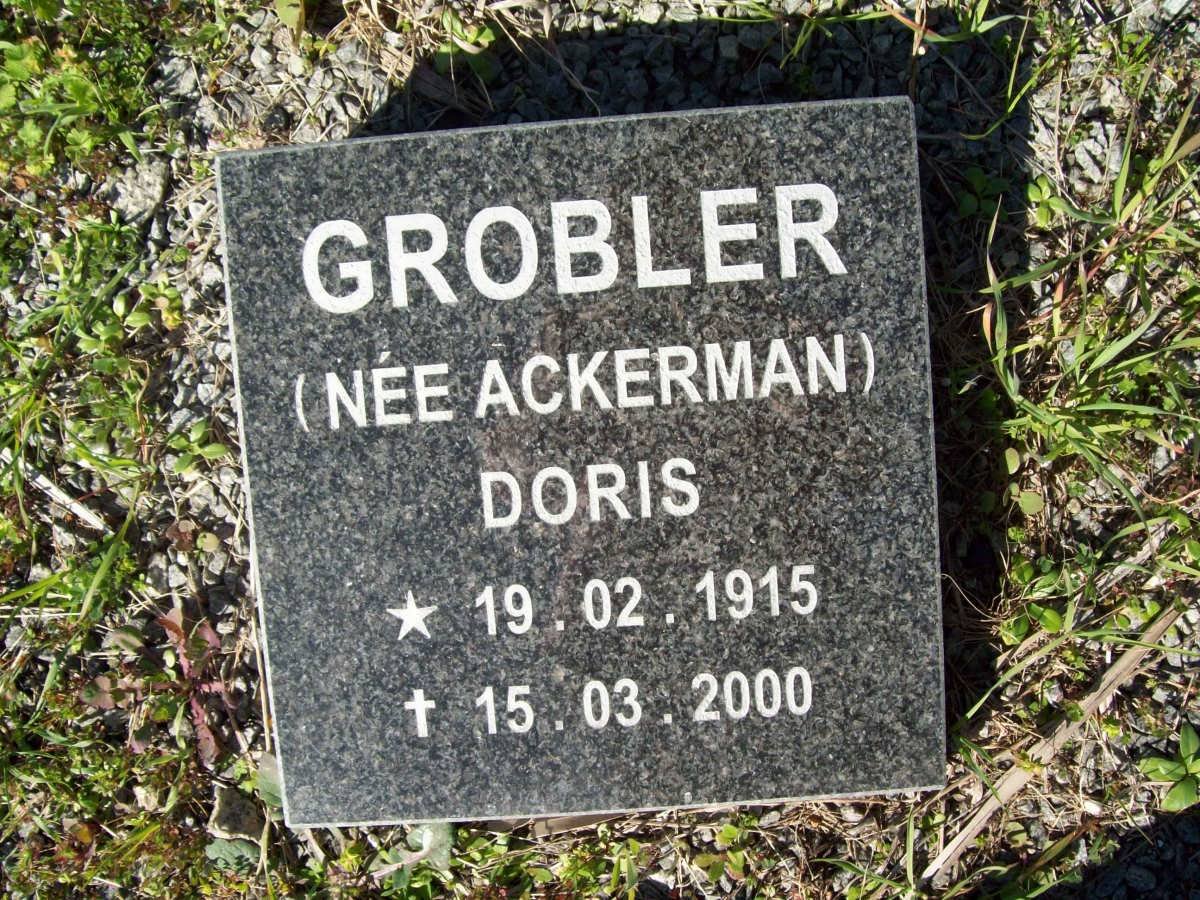 GROBLER Doris nee ACKERMAN 1915-2000