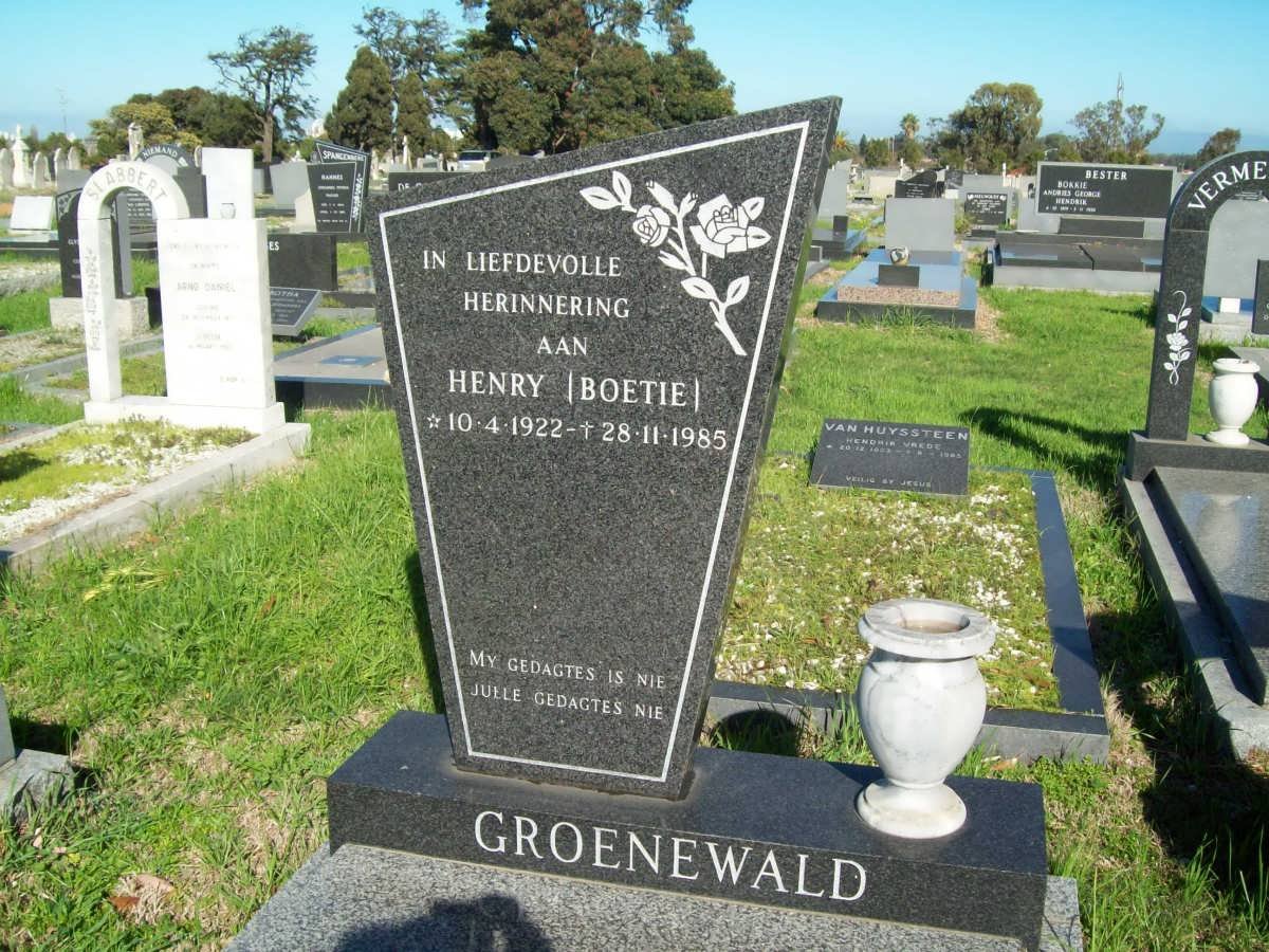 GROENEWALD Henry 1922-1985
