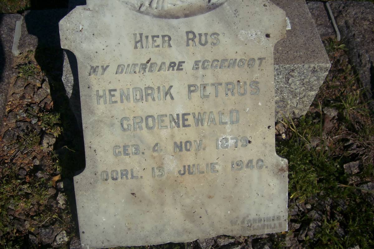 GROENEWALD Hendrik Petrus 1879-1940