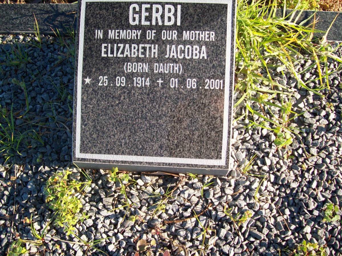 GERBI Elizabeth Jacoba nee DAUTH 1914-2001