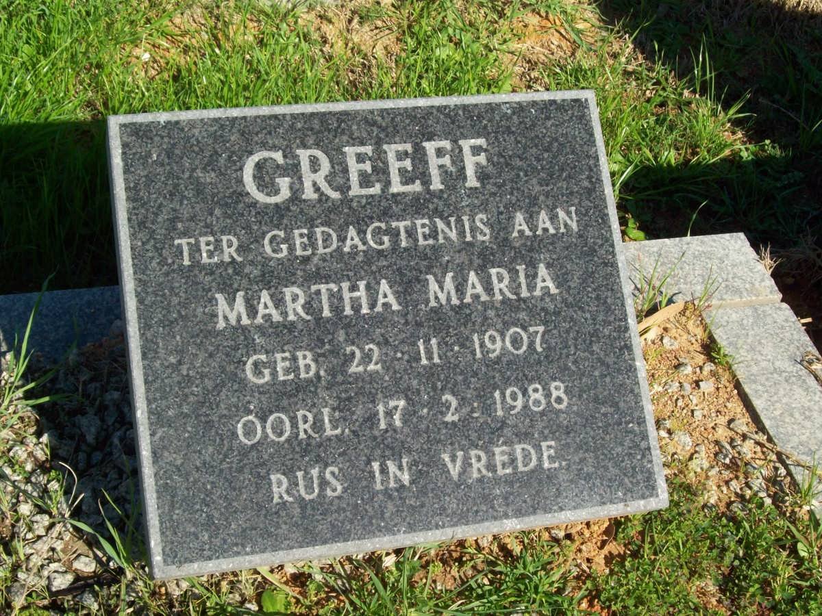 GREEFF Martha Maria 1907-1988