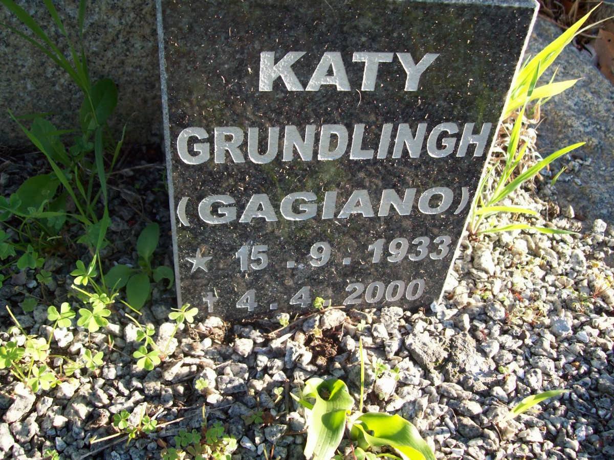 GRUNDLINGH Katy nee GAGIANO 1933-2000