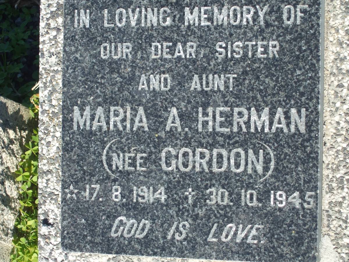HERMAN Maria A. nee GORDON 1914-1945