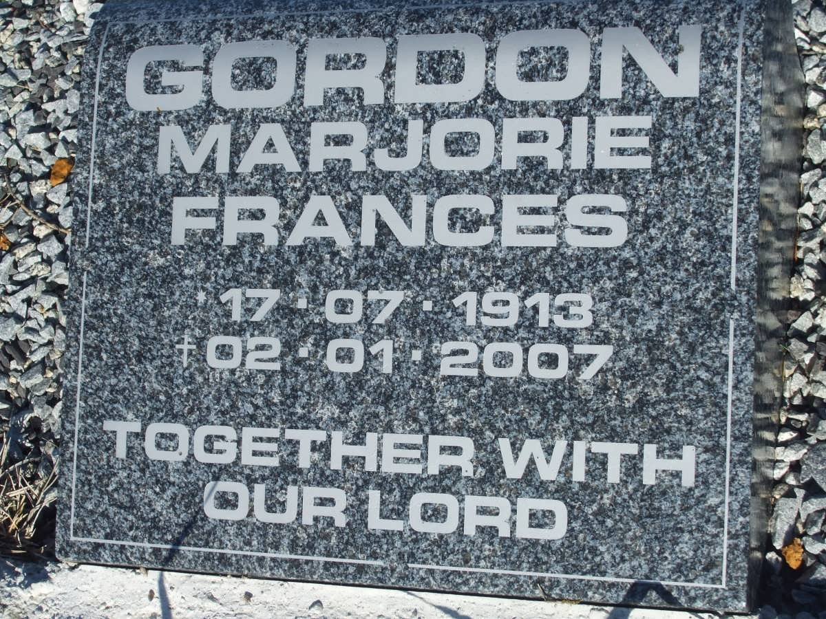 GORDON Marjorie Frances 1913-2007