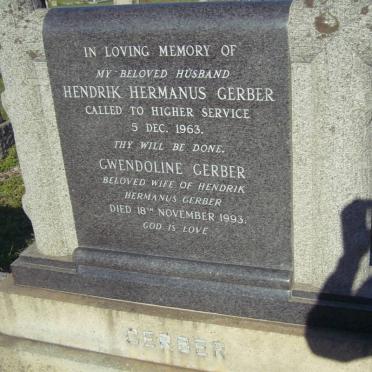 GERBER Hendrik Hermanus -1963 &amp; Gwendoline -1993