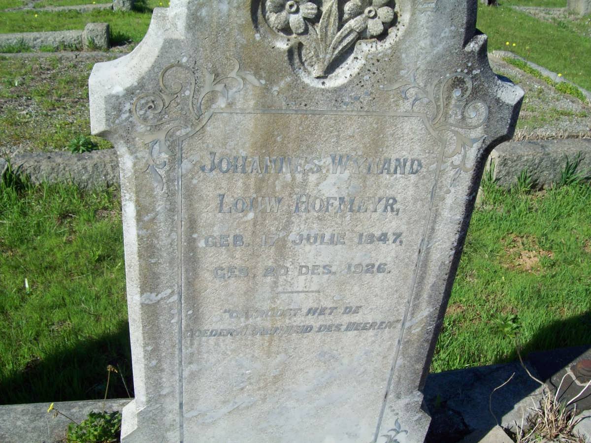 HOFMEYR Johannes Wynand Louw 1847-1926