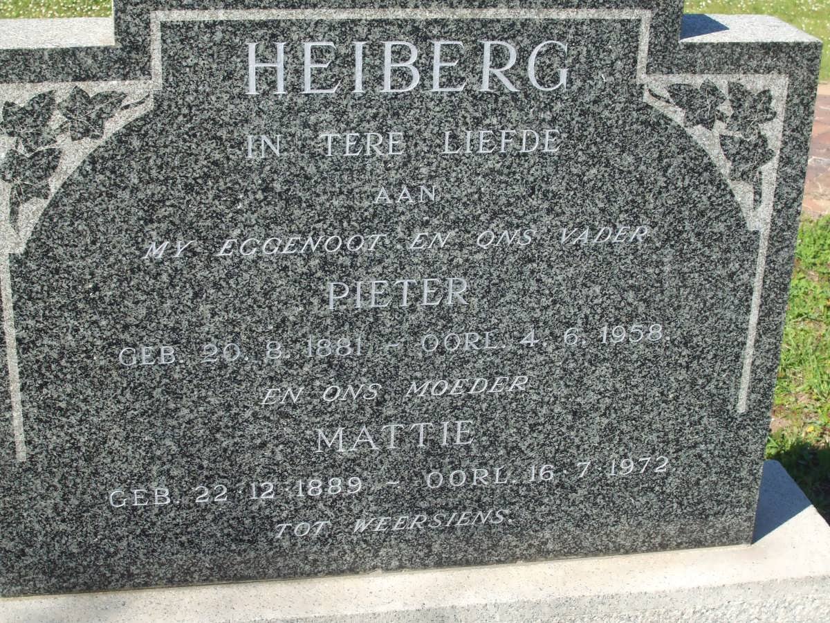 HEIBERG Pieter 1881-1958 &amp; Mattie 1889-1972