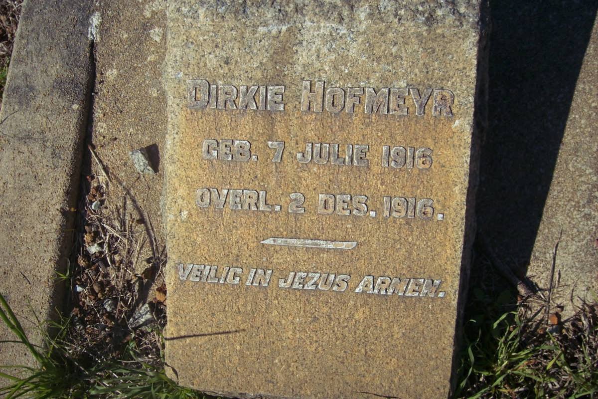 HOFMEYR Dirkie 1916-1916