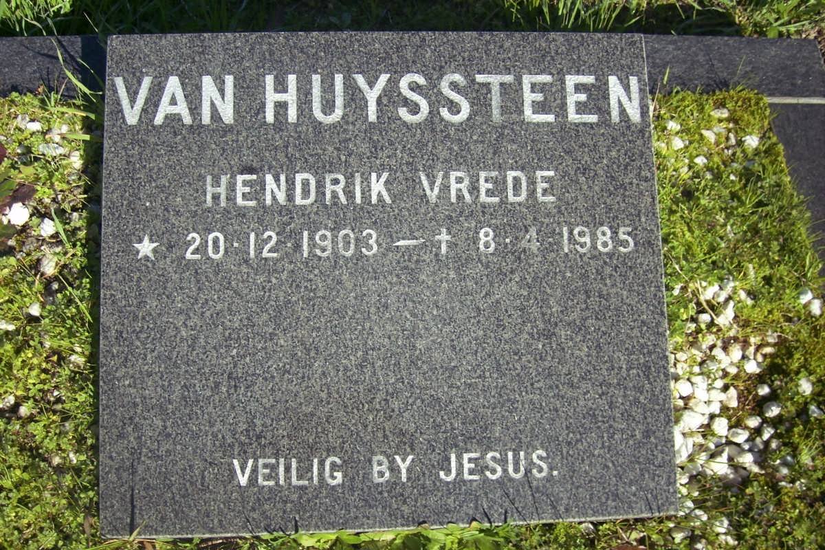 HUYSSTEEN Hendrik Vrede, van 1903-1985