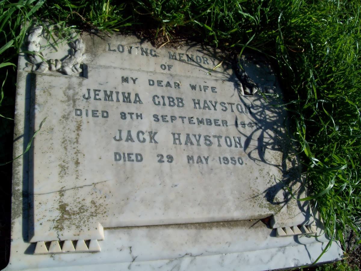 HAYSTON Jack -1950 &amp; Jemima Gibb -194?