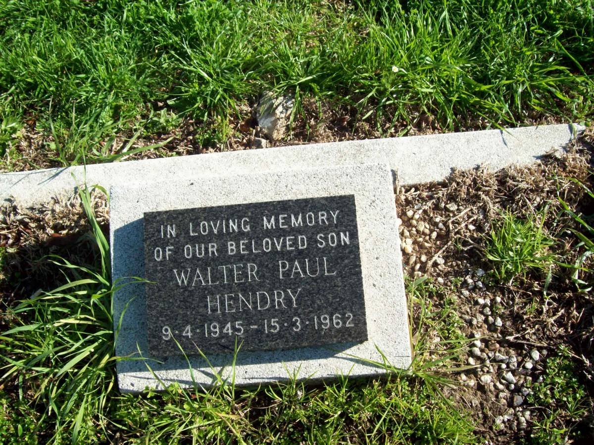 HENDRY Walter Paul 1945-1962