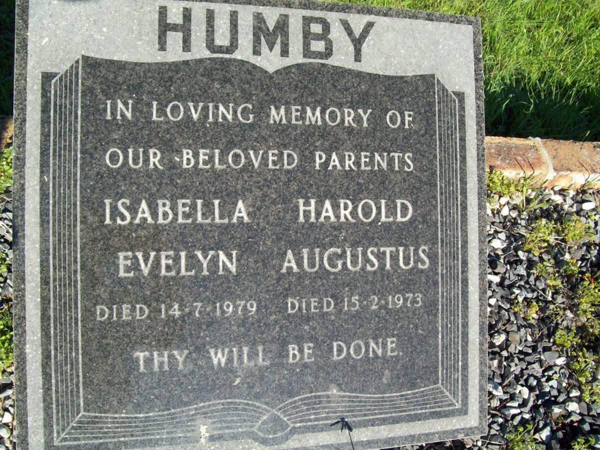 HUMBY Harold Augustus -1973 &amp; Isabella Evelyn -1979