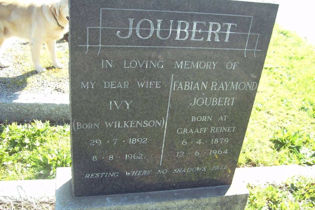 JOUBERT Fabian Raymond 1879-1964 &amp; Ivy WILKENSON 1892-1962